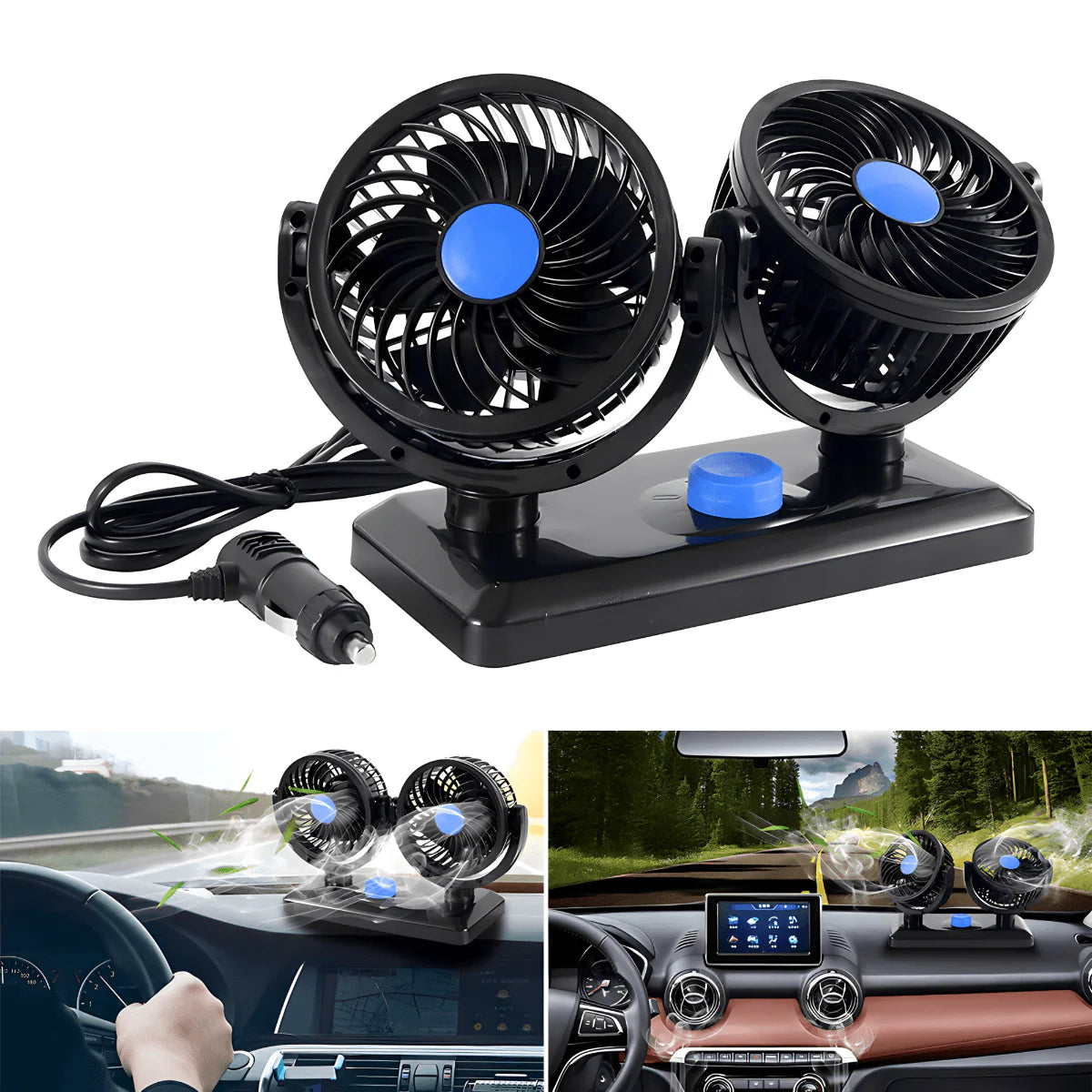 Univerzalni Dupli Ventilator Za Sva Vozila 12V